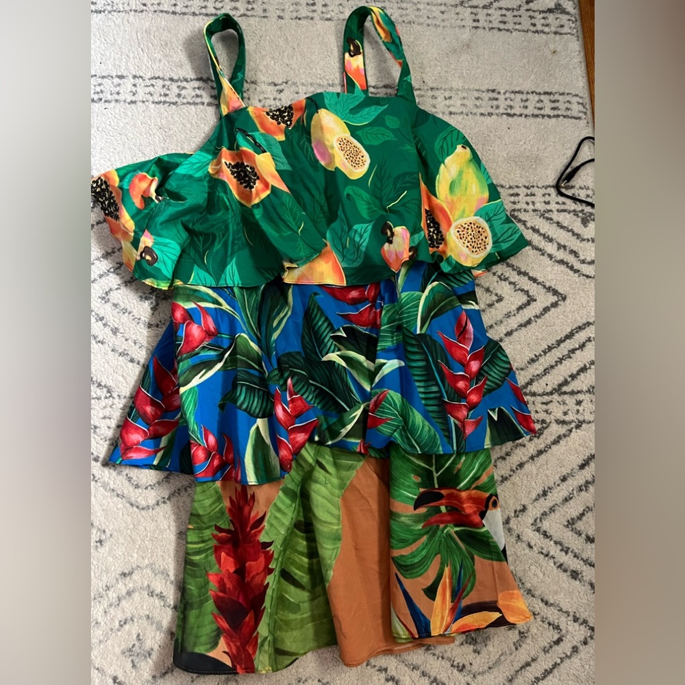 Nwt Farm rio mixed layer mini dress- medium